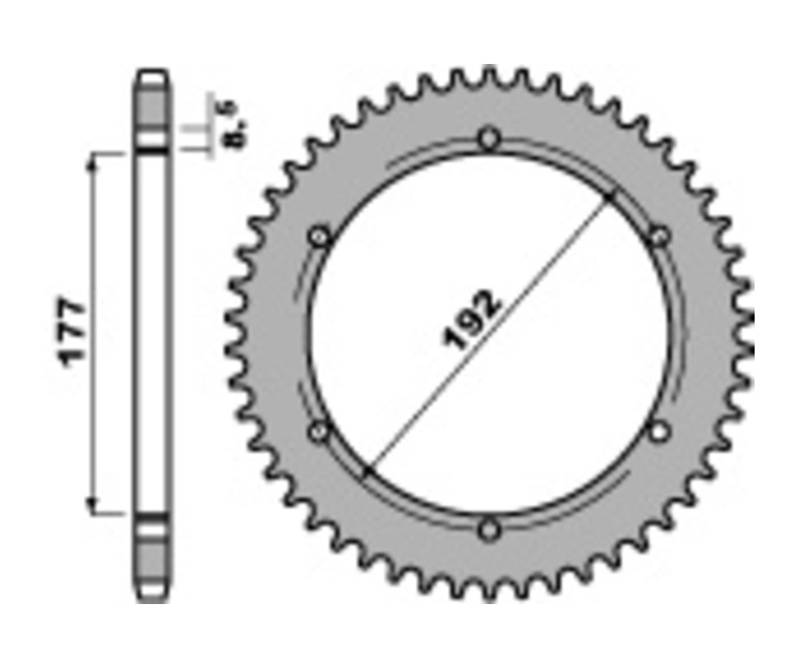 Couronne PBR acier C45 standard 223 - 520