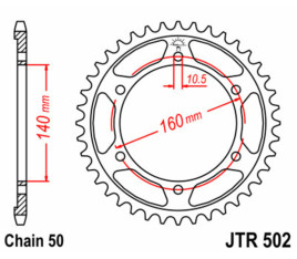 Couronne JT SPROCKETS acier standard 502 - 530 - 1075074002