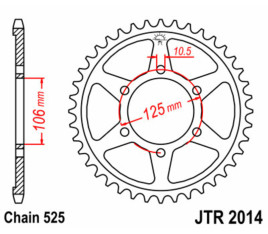 Couronne JT SPROCKETS acier standard 2014 - 525 - 1074984001