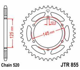 Couronne JT SPROCKETS acier standard 855 - 520 - 1075521002