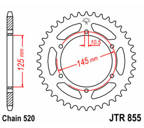 Couronne JT SPROCKETS acier standard 855 - 520 - 1075521002