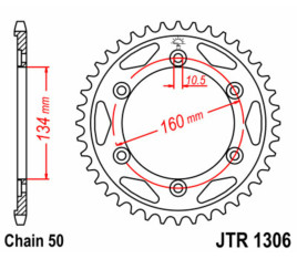 Couronne JT SPROCKETS acier standard 1306 - 530 - 1075497003