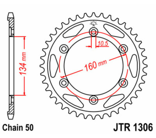 Couronne JT SPROCKETS acier standard 1306 - 530 - 1075497003