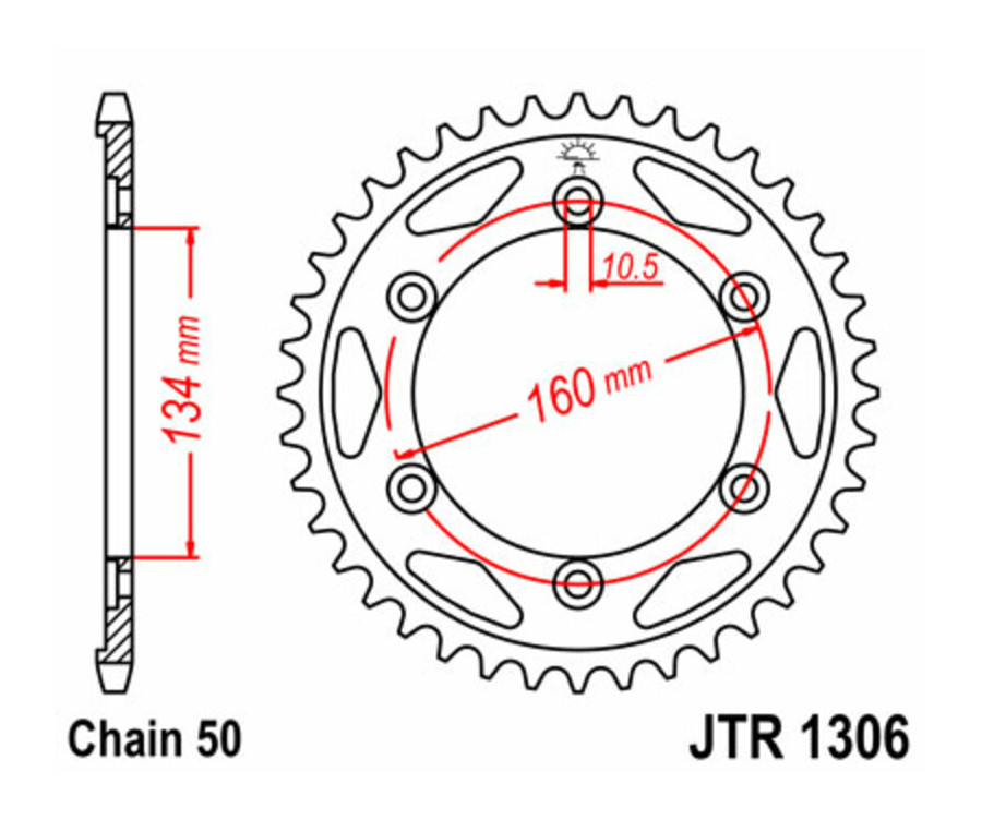 Couronne JT SPROCKETS acier standard 1306 - 530