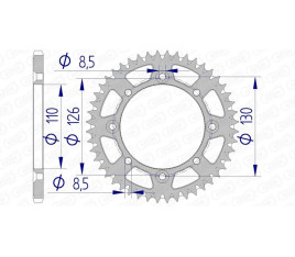 Couronne AFAM aluminium Ultra-Light anti-boue 17107420 - 1074598002