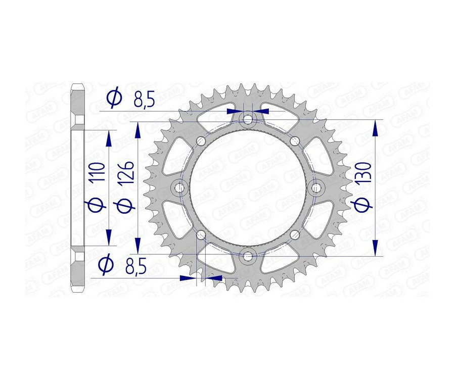 Couronne AFAM aluminium Ultra-Light anti-boue 17107420