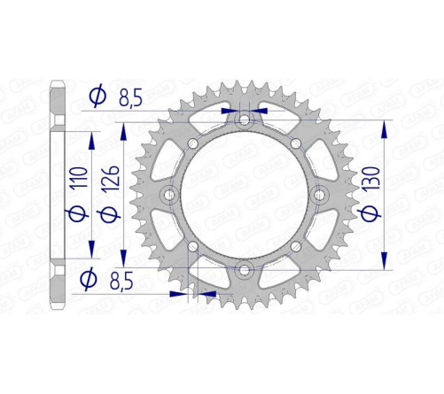 Couronne AFAM aluminium Ultra-Light anti-boue 17107420 - 1074598002