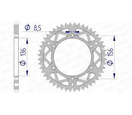 Couronne AFAM aluminium Ultra-Light anti-boue 15206 - 520 - 1074538003