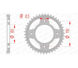 Couronne AFAM acier standard 10235 - 428 - 1074341001