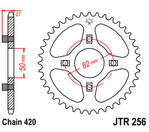 Couronne JT SPROCKETS acier standard 256 - 420 - 1075012006