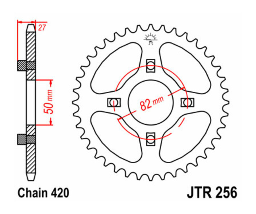 Couronne JT SPROCKETS acier standard 256 - 420