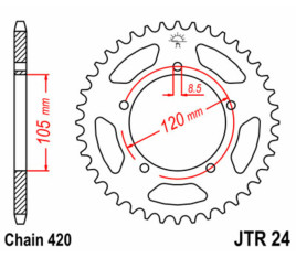 Couronne JT SPROCKETS acier standard 24 - 420 - 1074998002