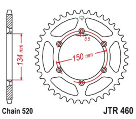 Couronne JT SPROCKETS acier anti-boue 460 - 520 - 1075484004