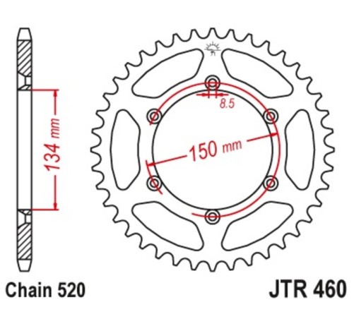 Couronne JT SPROCKETS acier anti-boue 460 - 520 - 1075484004