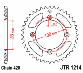 Couronne JT SPROCKETS acier standard 1214 - 420 - 1074886004