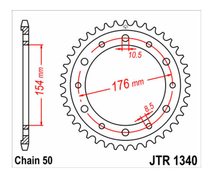 Couronne JT SPROCKETS acier standard 1340 - 530