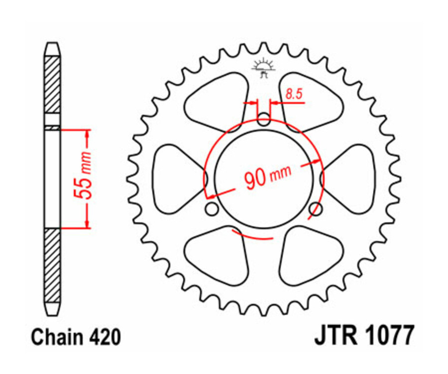 Couronne JT SPROCKETS acier standard 1077 - 420