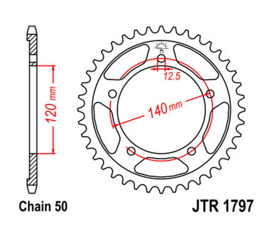 Couronne JT SPROCKETS acier standard 1797 - 530