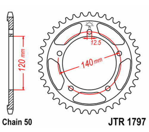 Couronne JT SPROCKETS acier standard 1797 - 530 - 1074947001