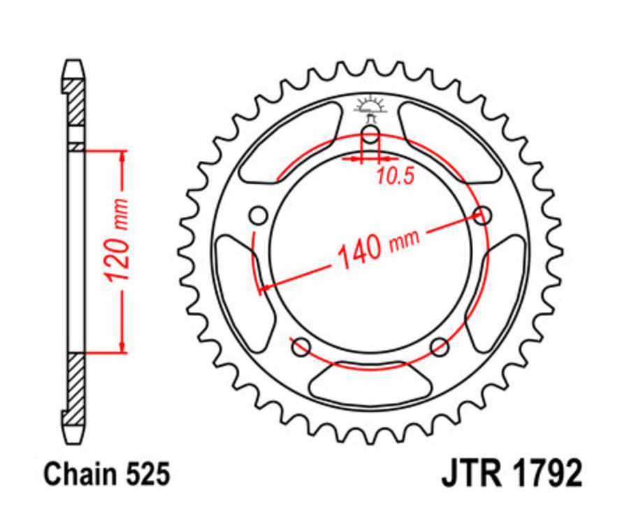 Couronne JT SPROCKETS acier standard 1792 - 525