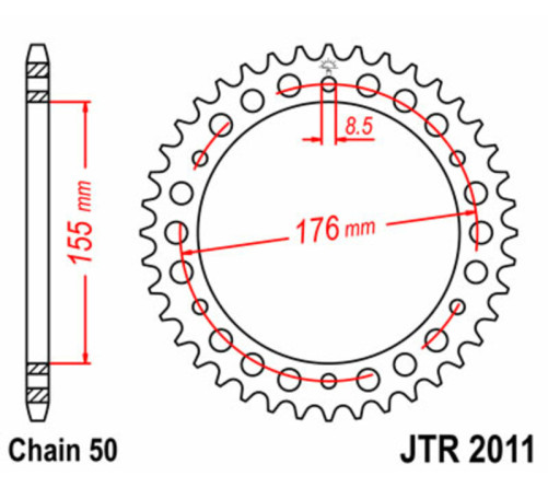 Couronne JT SPROCKETS acier standard 2011 - 530 - 1074981002