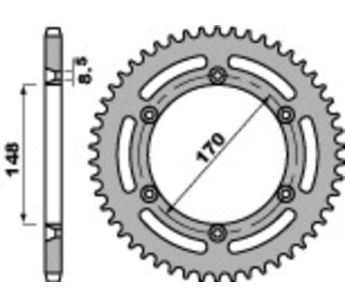 Couronne PBR acier C45 standard 804 - 520