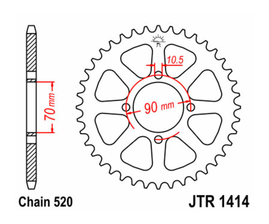 Couronne JT SPROCKETS acier standard 1414 - 520