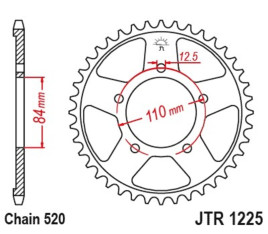 Couronne JT SPROCKETS acier standard 1225 - 520 - 1096591002