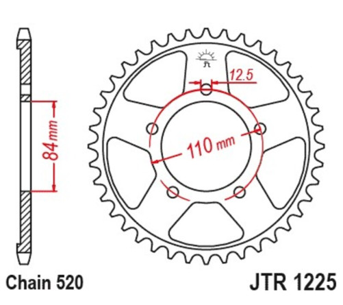 Couronne JT SPROCKETS acier standard 1225 - 520 - 1096591002