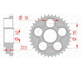 Couronne AFAM acier standard 50605 - 525 - 1074668001