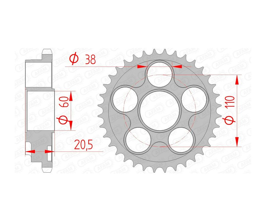 Couronne AFAM acier standard 50605 - 525