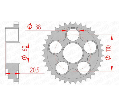 Couronne AFAM acier standard 50605 - 525 - 1074668001