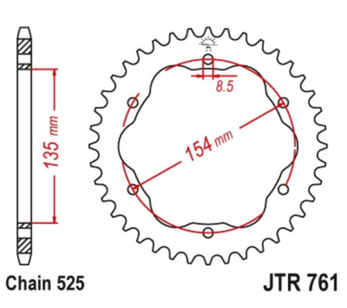 Couronne JT SPROCKETS acier standard 761 - 525 - 1075107002