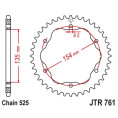 Couronne JT SPROCKETS acier standard 761 - 525