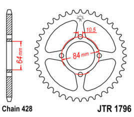 Couronne JT SPROCKETS acier standard 1796 - 428 - 1074946002