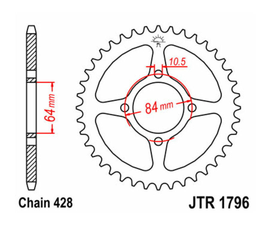 Couronne JT SPROCKETS acier standard 1796 - 428