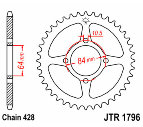 Couronne JT SPROCKETS acier standard 1796 - 428 - 1074946002