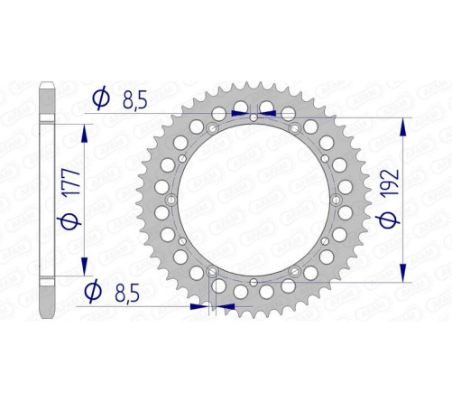 Couronne AFAM aluminium 63300 - 520 - 1074712002