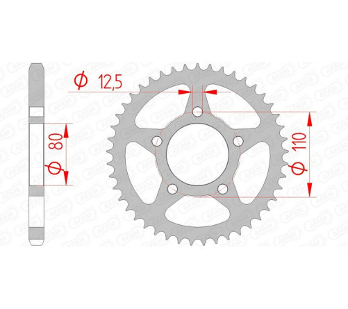 Couronne AFAM acier standard 10608 - 525 - 1074372002