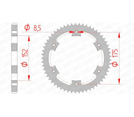 Couronne AFAM acier standard 12207 - 428 - 1074414001