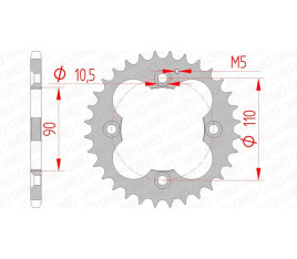 Couronne AFAM acier standard 92324 - 520 - 1074779001