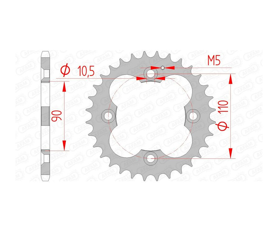 Couronne AFAM acier standard 92324 - 520