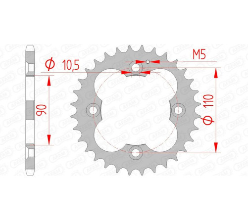 Couronne AFAM acier standard 92324 - 520 - 1074779001