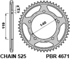 Couronne PBR acier C45 standard 4671 - 525 - 1118927002