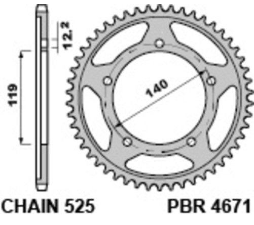 Couronne PBR acier C45 standard 4671 - 525 - 1118927002