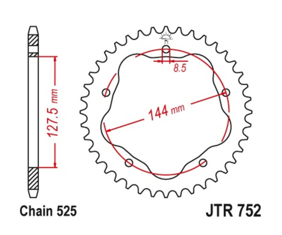 Couronne JT SPROCKETS aluminium 752 - 525