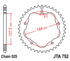 Couronne JT SPROCKETS aluminium 752 - 525