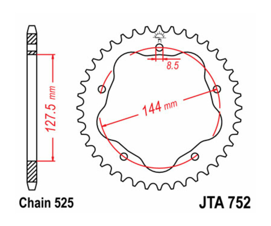 Couronne JT SPROCKETS aluminium 752 - 525