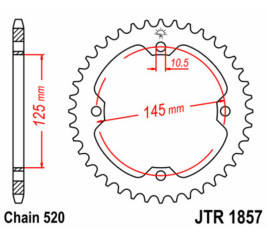 Couronne JT SPROCKETS acier standard 1857 - 520 - 1074963005