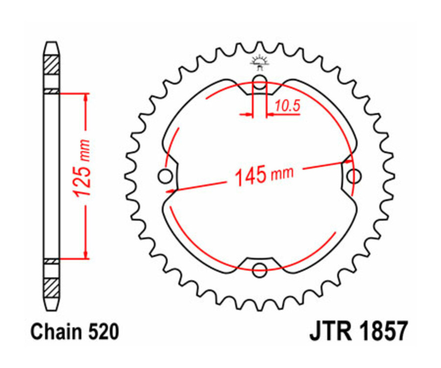 Couronne JT SPROCKETS acier standard 1857 - 520